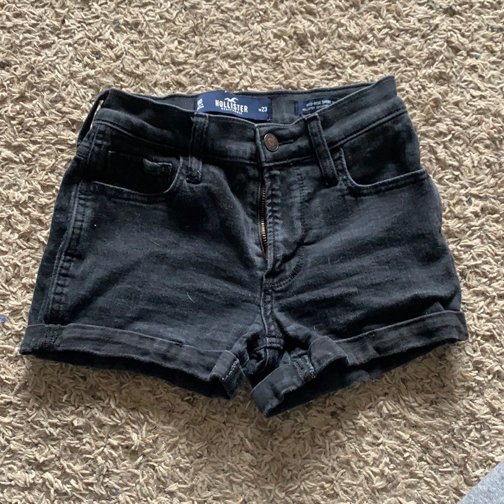 Black jean shorts